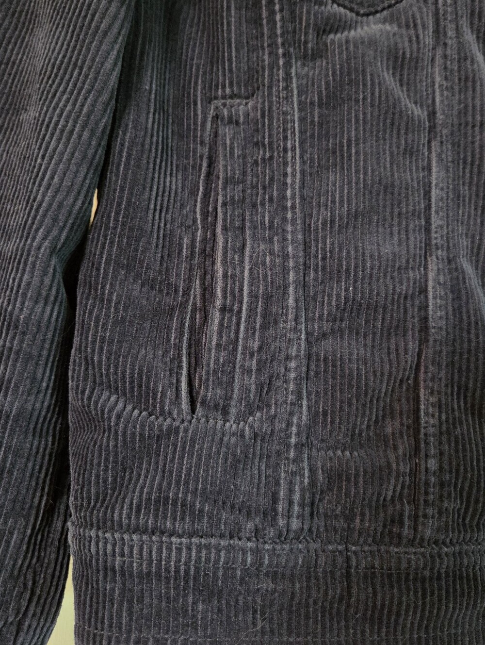 Arizona Jean Co Corduroy Sherpa-Lined Jacket in Black with Cream Collar - Picture 5 of 5